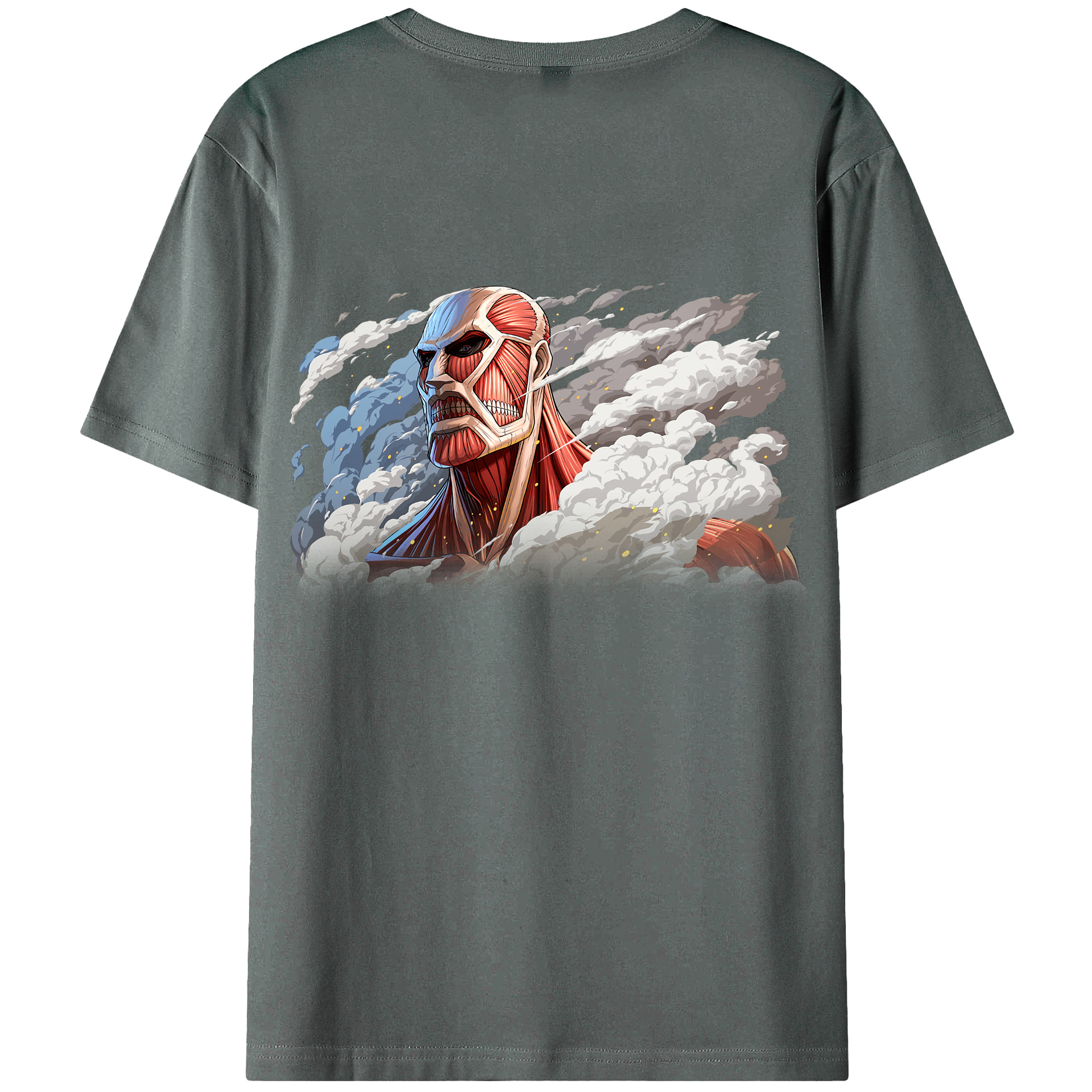 （画像用） 進撃の巨人 Attack on Titan 綿100％ メンズ半袖Tシャツ（バックプリント） 通気性